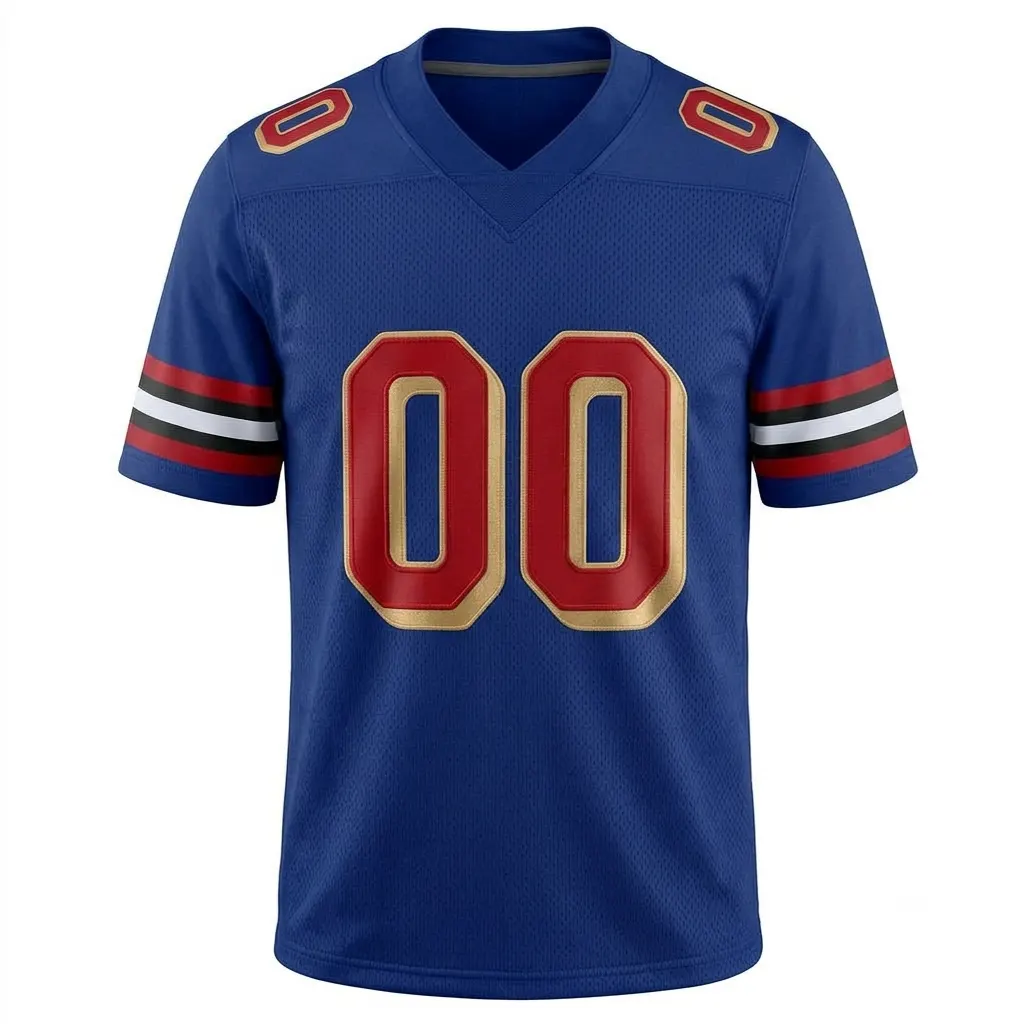 Custom Blue Football Jersey - Personalize Name & Number 00